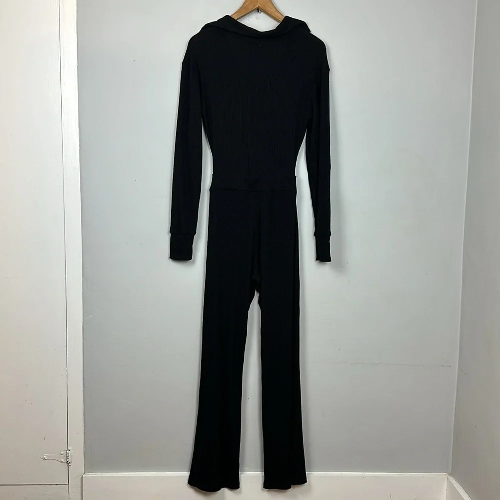 Free People LNA Emily Ribbed Jumpsuit Size Small Black